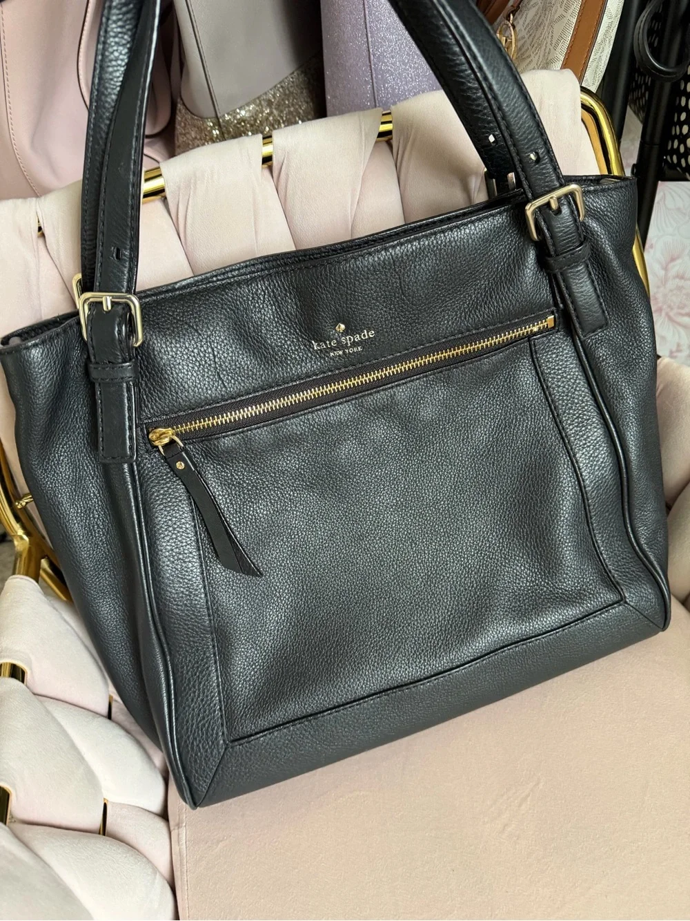 Kate Spade ♠️ New York Cobble Hill Peters Pebbled Leather Tote 🖤
